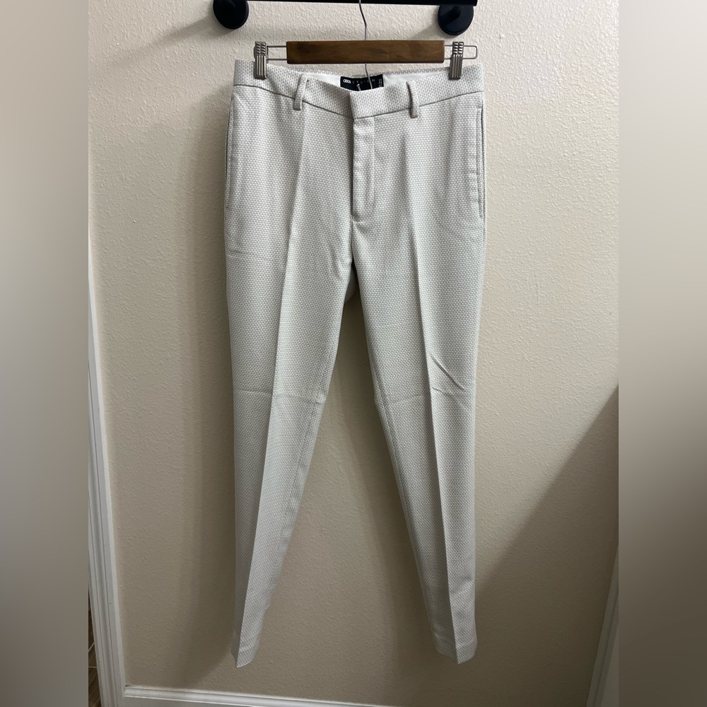 ASOS Unisex Textured Slim Tailored Pants